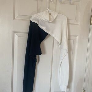 Black and White Asymmetrical over top Sweater